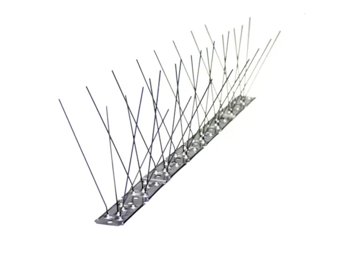 Instalación de pinchos antiaves en canalón para evitar que las aves se posen y aniden